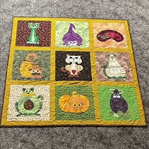 Handmade Cat Patchwork Quilt